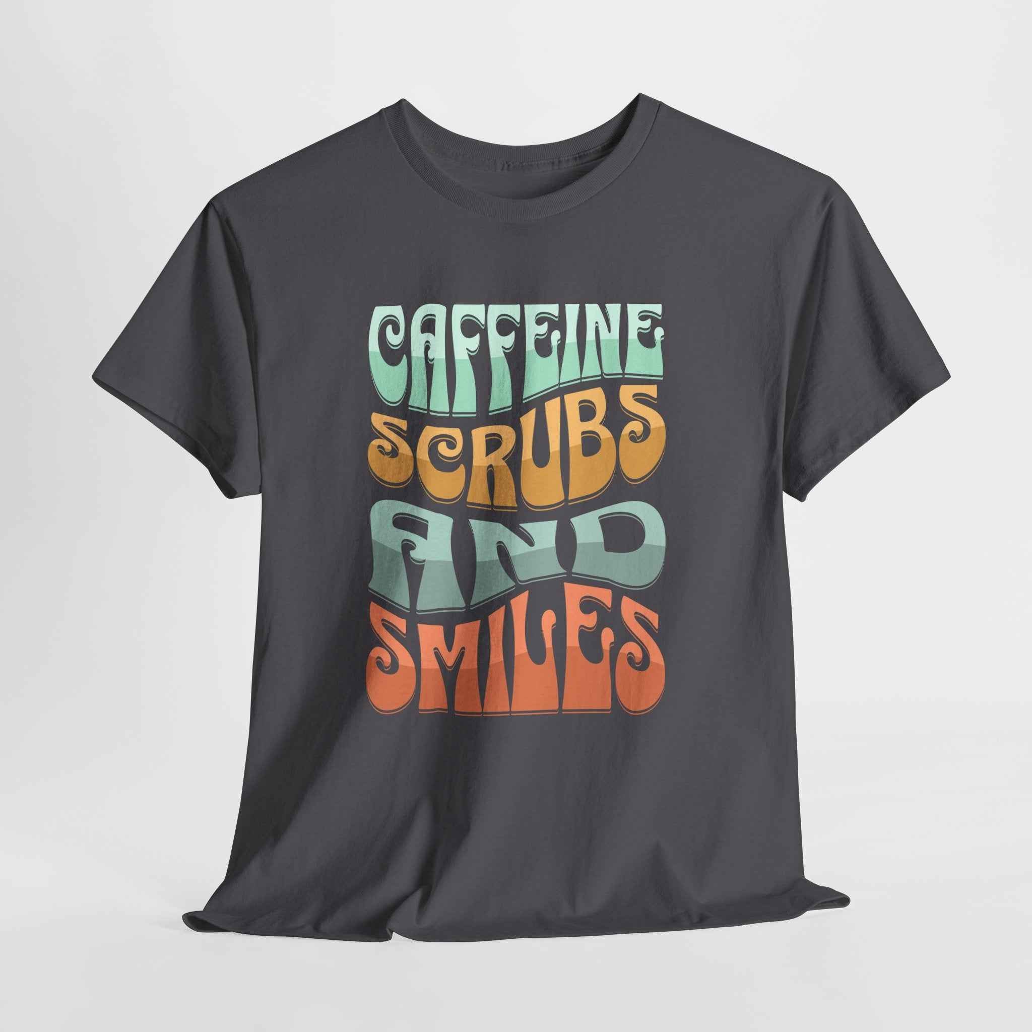 Caffeine Scrubs and Smiles Unisex Heavy Cotton Tee