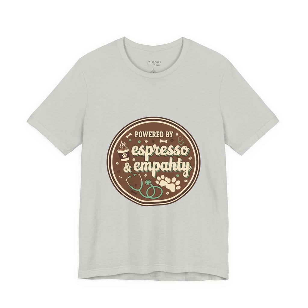 Empathy & Espresso Unisex T-Shirt for Veterinarians - Coffee Lover Vet Tee Gift
