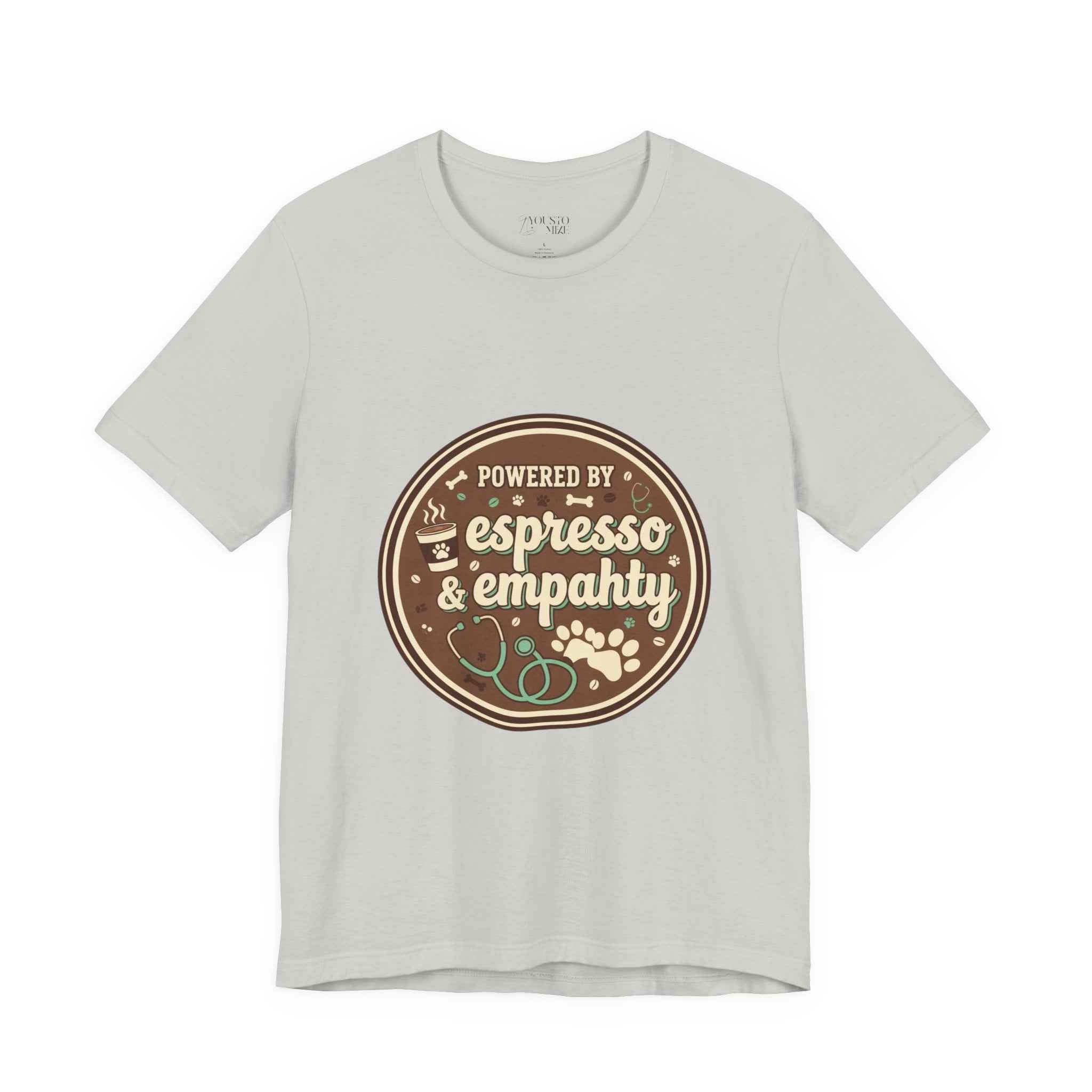 Empathy & Espresso Unisex T-Shirt for Veterinarians - Coffee Lover Vet Tee Gift