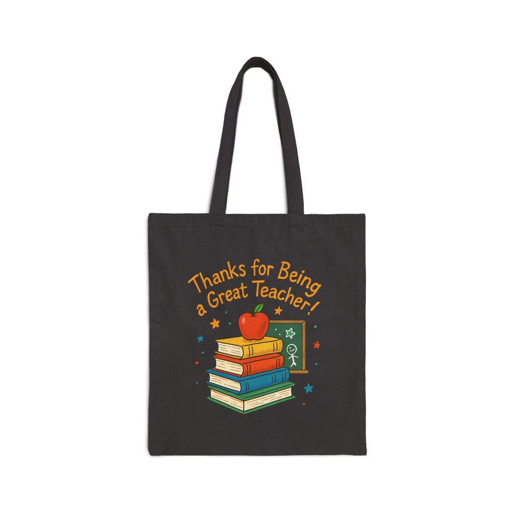 Cotton Canvas Tote Bag - Thanks for being a great teacher, Thanksgiving Day Gift - YOUSTOMIZE