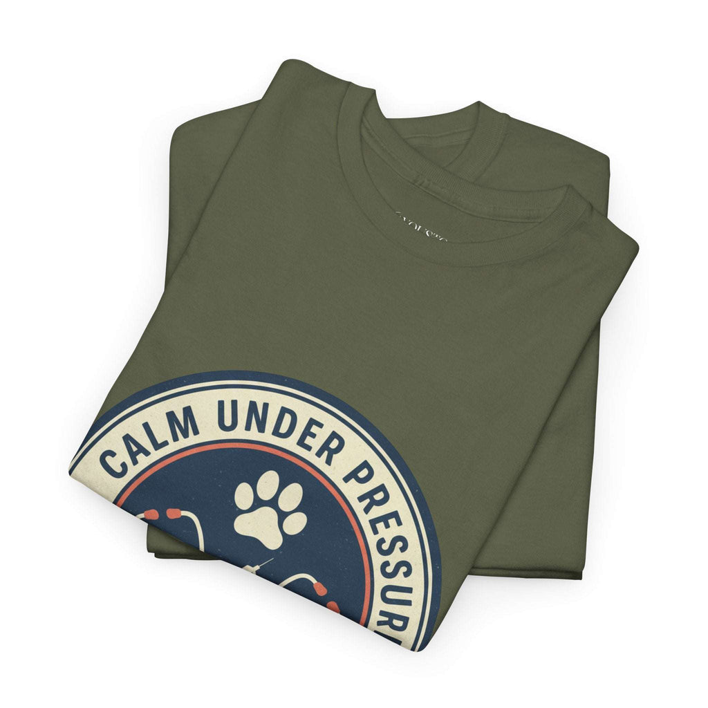Calm Under Pressure" Vet Tech T-Shirt | Vintage Animal Care Design