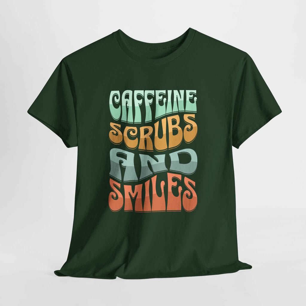 Caffeine Scrubs and Smiles Unisex Heavy Cotton Tee