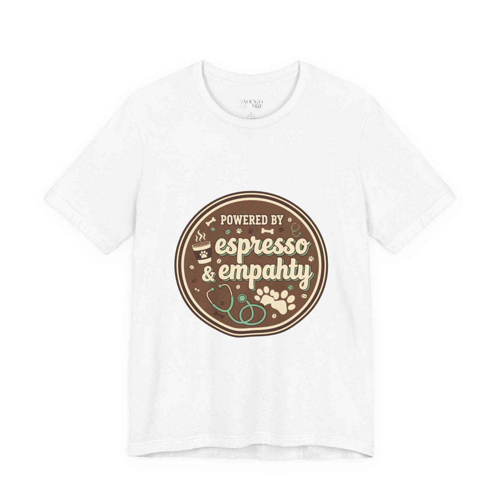 Empathy & Espresso Unisex T-Shirt for Veterinarians - Coffee Lover Vet Tee Gift