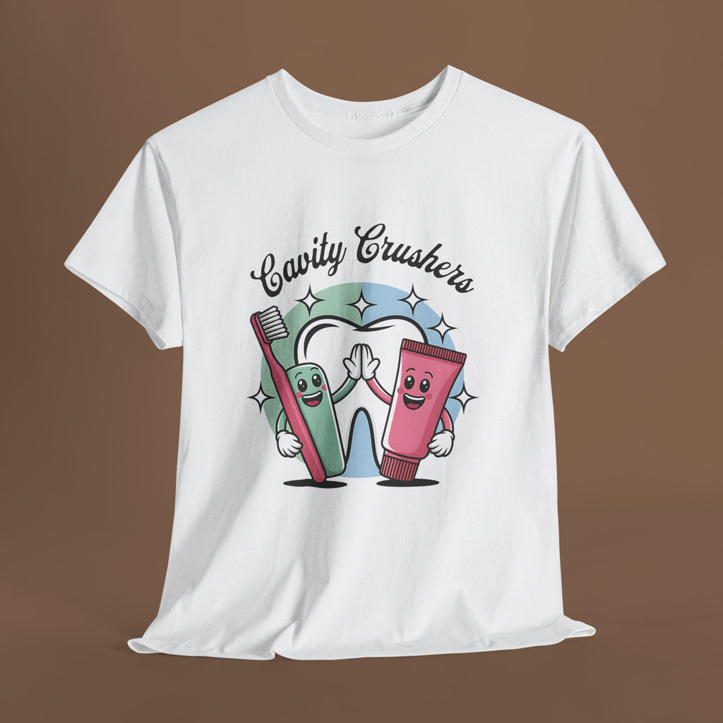 Cavity Crushers Tee - Fun Unisex Cotton Shirt, Perfect for Kids, Dentist Visits, Gifts, Birthdays, and Smiles! - YOUSTOMIZE