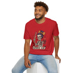 Level Up Skeleton Graphic Unisex Softstyle T-Shirt, Cute Halloween Tee, Gift for Gamers, Spooky Season Apparel, Goth Fashion Product vendor