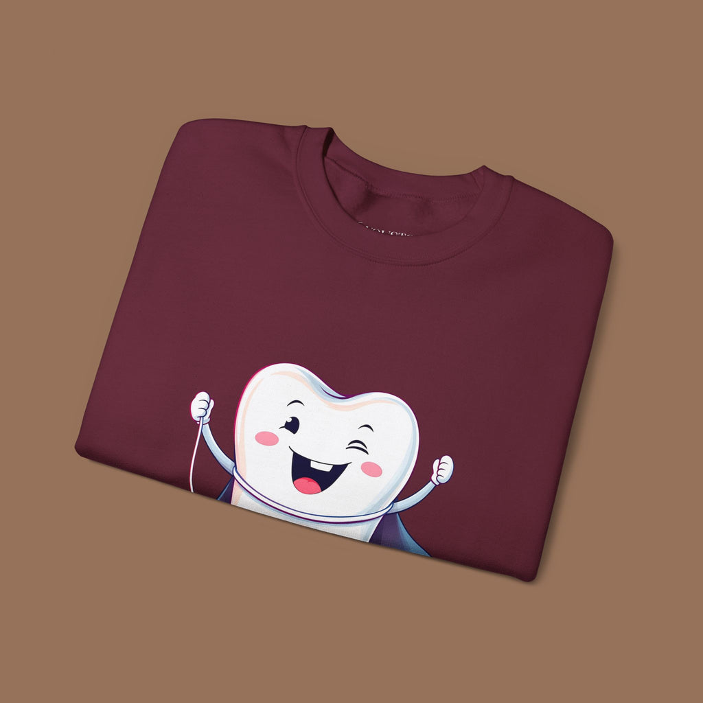 Tooth Fairy Crewneck Sweatshirt - Fun Dental Gift for Kids, Halloween Costume, Cozy Gift for Dentists, Floss On! - YOUSTOMIZE