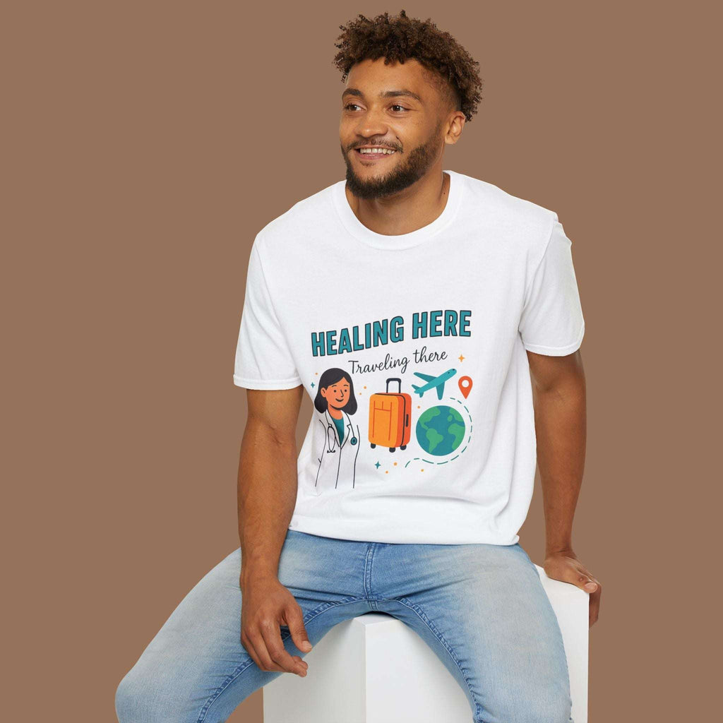 Travel-Inspired Healthcare T-Shirt, Best Doctor Gift, Travel Nurse Apparel, Healing Here Tee, Unisex Graphic Shirt, Vacation Outfit Product vendor