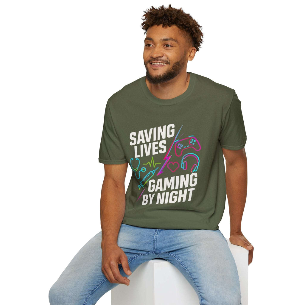Gaming by Night Unisex T-Shirt | Perfect for Gamers, Medical Professionals, Casual Wear, Gift, Birthday Product vendor