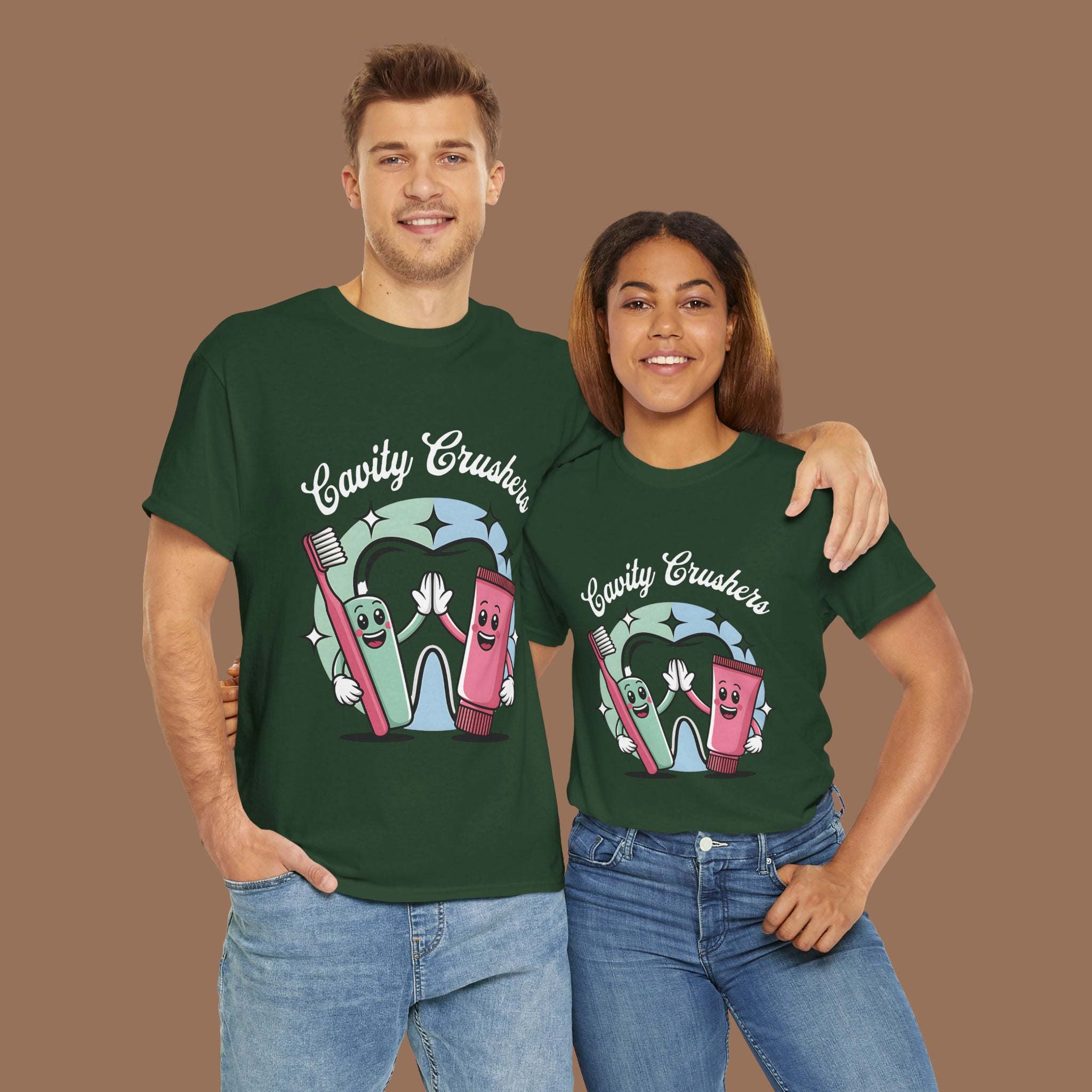 Cavity Crushers Tee - Fun Unisex Cotton Shirt, Perfect for Kids, Dentist Visits, Gifts, Birthdays, and Smiles! - YOUSTOMIZE