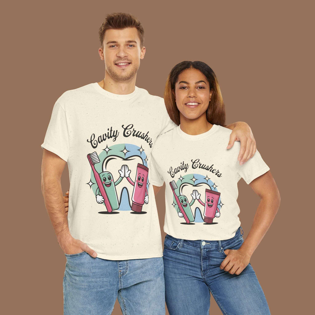 Cavity Crushers Tee - Fun Unisex Cotton Shirt, Perfect for Kids, Dentist Visits, Gifts, Birthdays, and Smiles! - YOUSTOMIZE