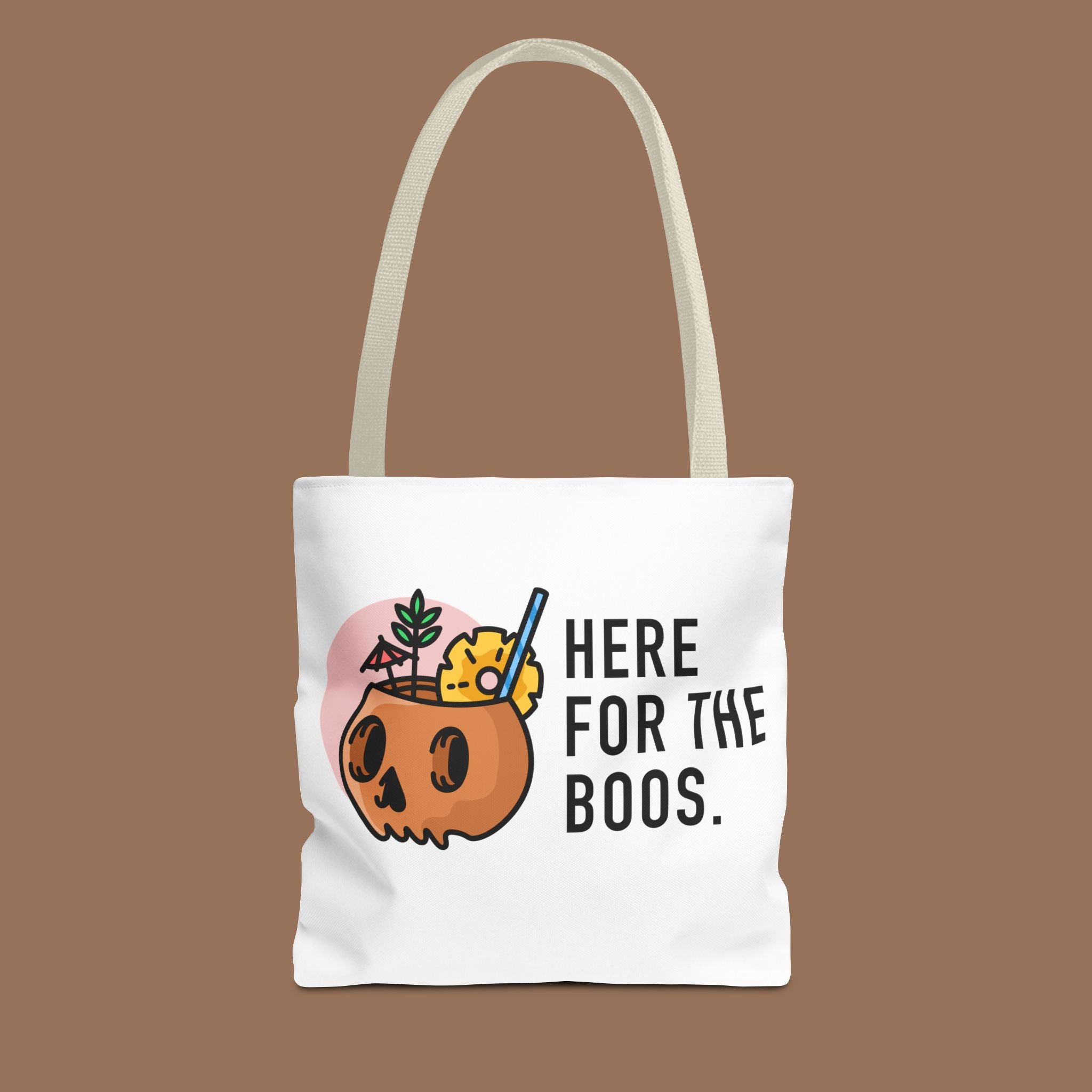 Halloween Tote Bag, Here for the Boos, Spooky Shopping Bag, Trick or Treat Tote, Autumn Accessory - YOUSTOMIZE