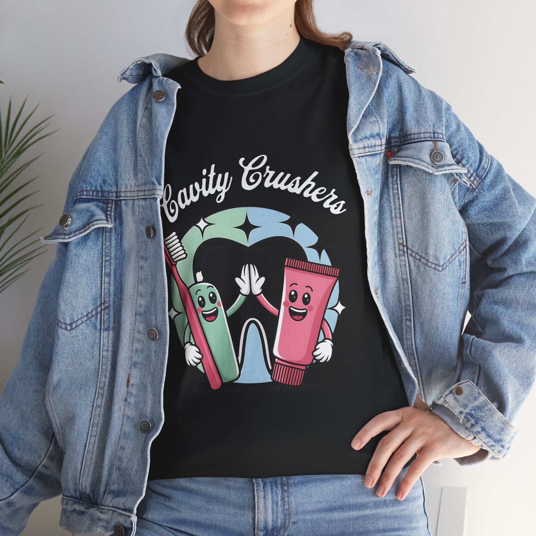Cavity Crushers Tee - Fun Unisex Cotton Shirt, Perfect for Kids, Dentist Visits, Gifts, Birthdays, and Smiles! - YOUSTOMIZE
