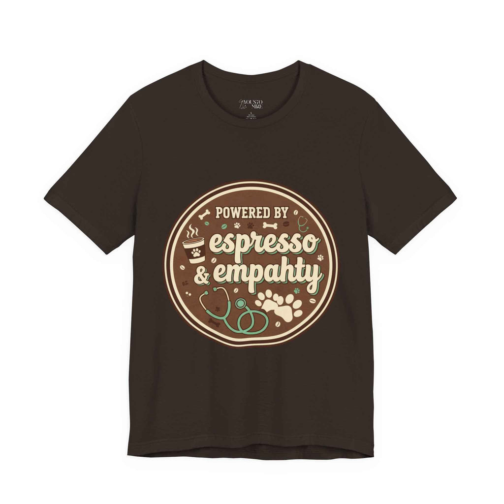 Empathy & Espresso Unisex T-Shirt for Veterinarians - Coffee Lover Vet Tee Gift