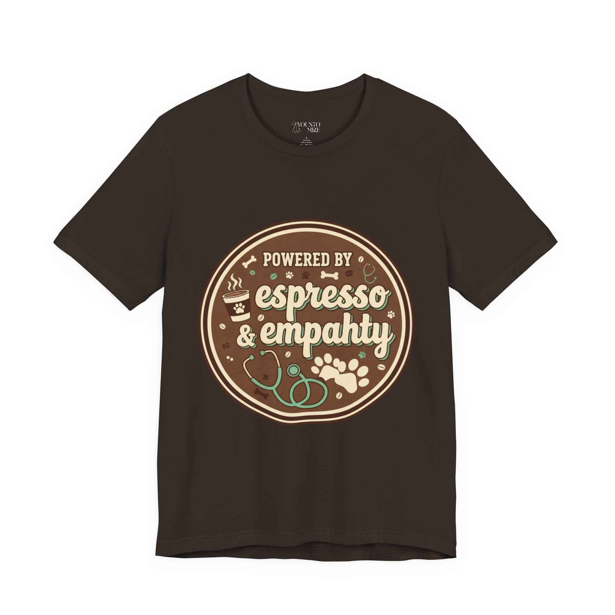 Empathy & Espresso Unisex T-Shirt for Veterinarians - Coffee Lover Vet Tee Gift