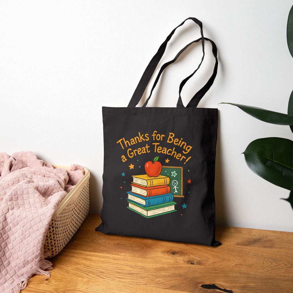 Cotton Canvas Tote Bag - Thanks for being a great teacher, Thanksgiving Day Gift - YOUSTOMIZE