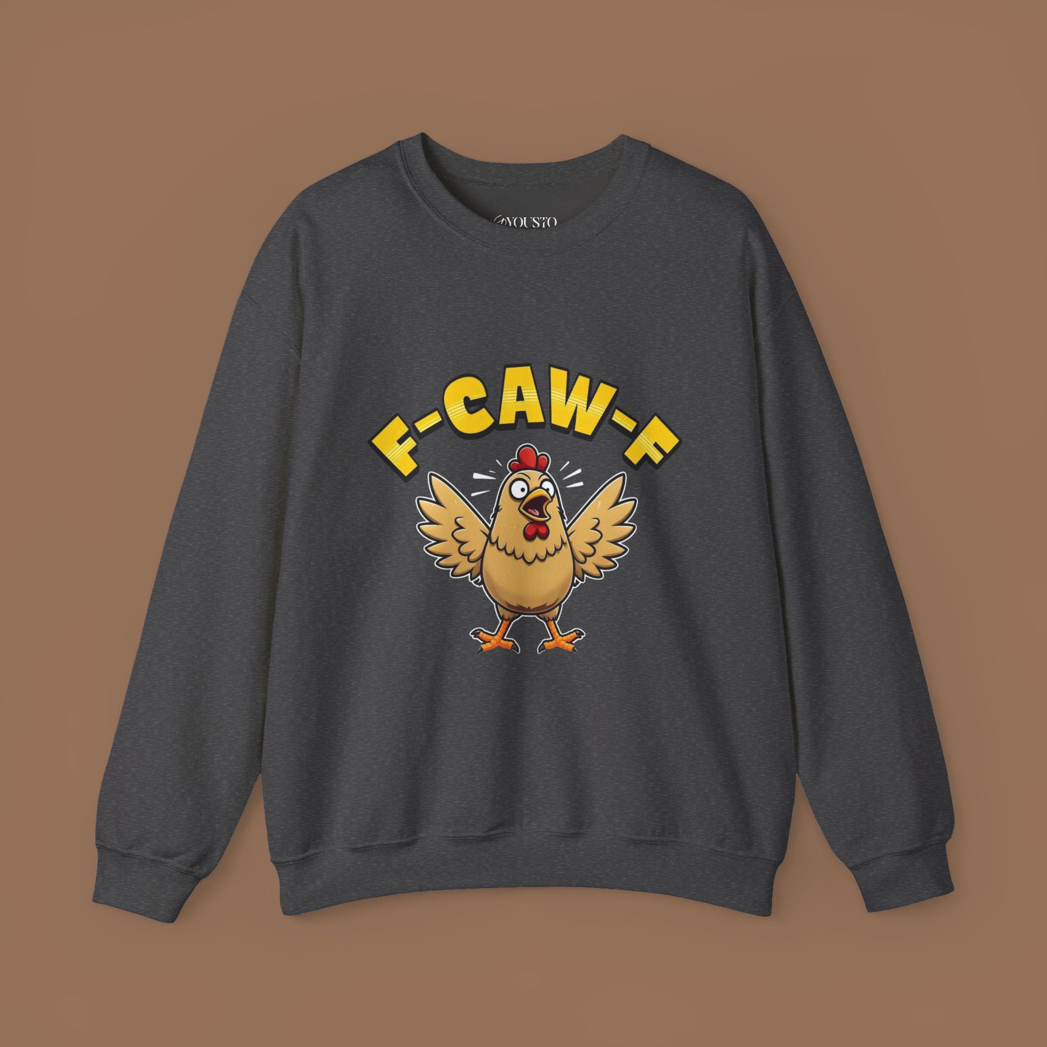 F-Caw-F Funny Chicken Sweatshirt, Unisex Crewneck, Gift for Chicken Lovers, Casual Wear, Cozy Outfit
