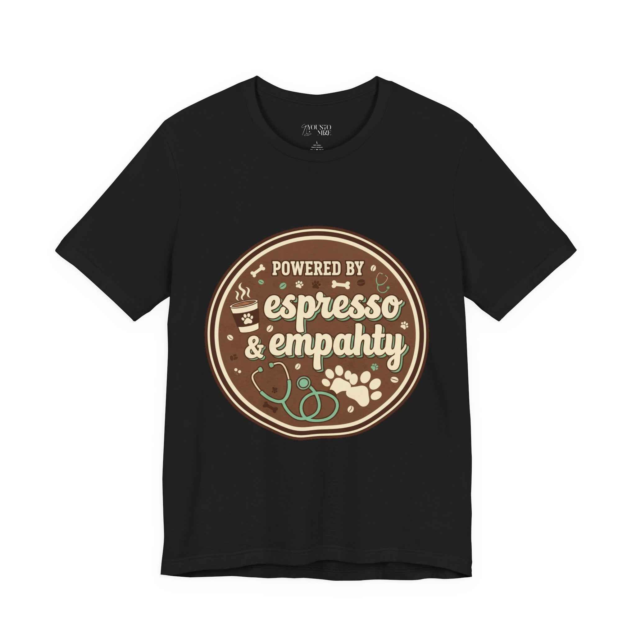 Empathy & Espresso Unisex T-Shirt for Veterinarians - Coffee Lover Vet Tee Gift