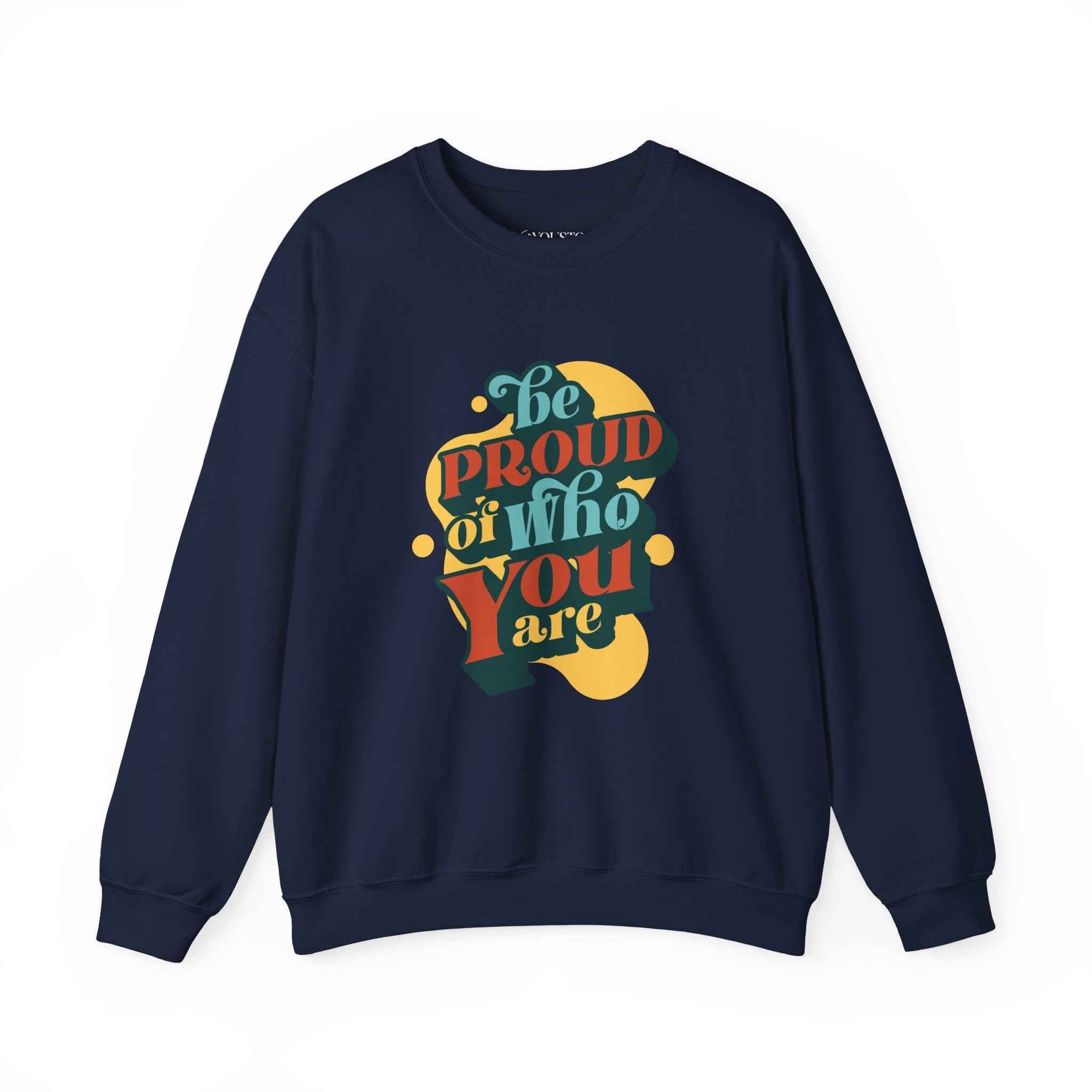 Be Proud Crewneck Sweatshirt, Unisex Pride Sweatshirt, Comfortable Casual Wear, LGBTQ+ Apparel, Gift for Friends, Everyday Inspiration