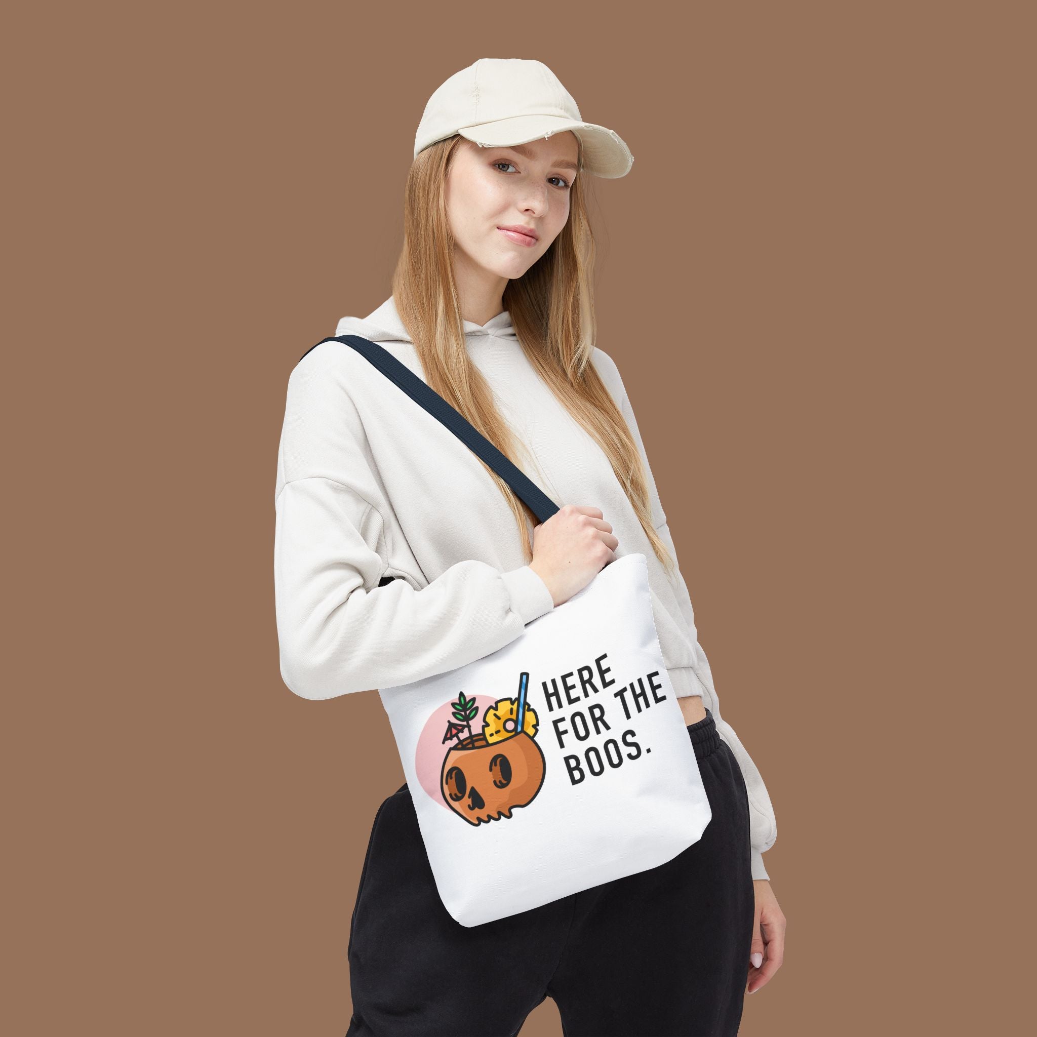 Halloween Tote Bag, Here for the Boos, Spooky Shopping Bag, Trick or Treat Tote, Autumn Accessory - YOUSTOMIZE