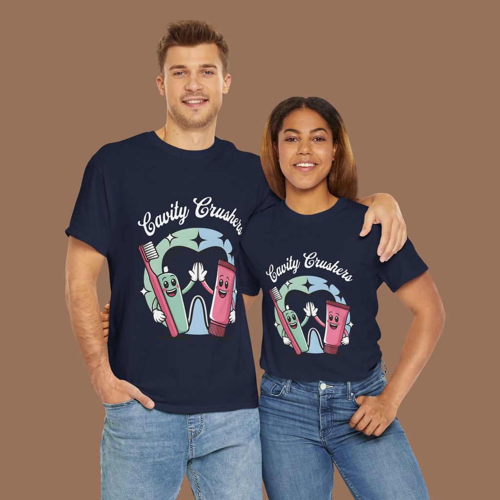 Cavity Crushers Tee - Fun Unisex Cotton Shirt, Perfect for Kids, Dentist Visits, Gifts, Birthdays, and Smiles! - YOUSTOMIZE