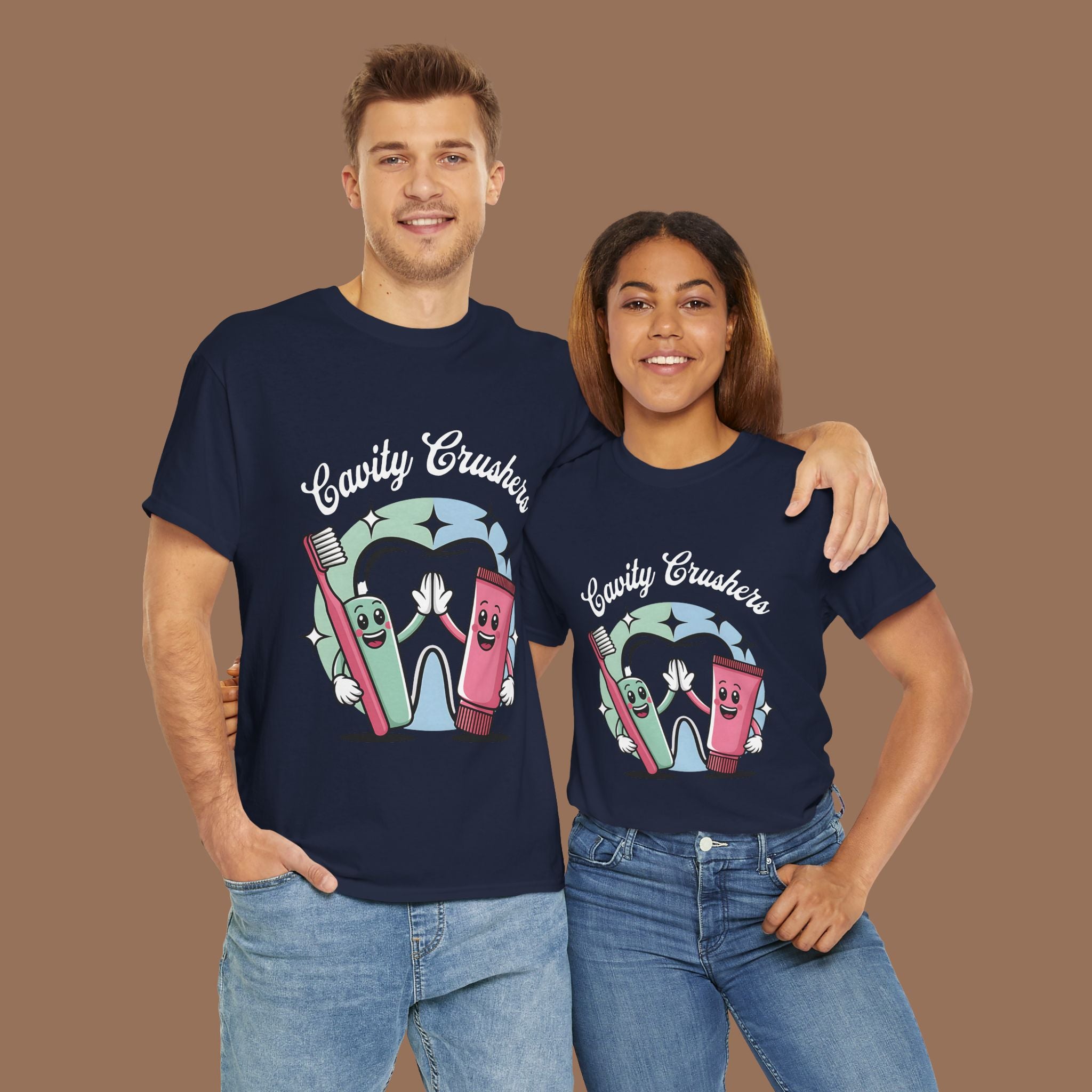 Cavity Crushers Tee - Fun Unisex Cotton Shirt, Perfect for Kids, Dentist Visits, Gifts, Birthdays, and Smiles! - YOUSTOMIZE