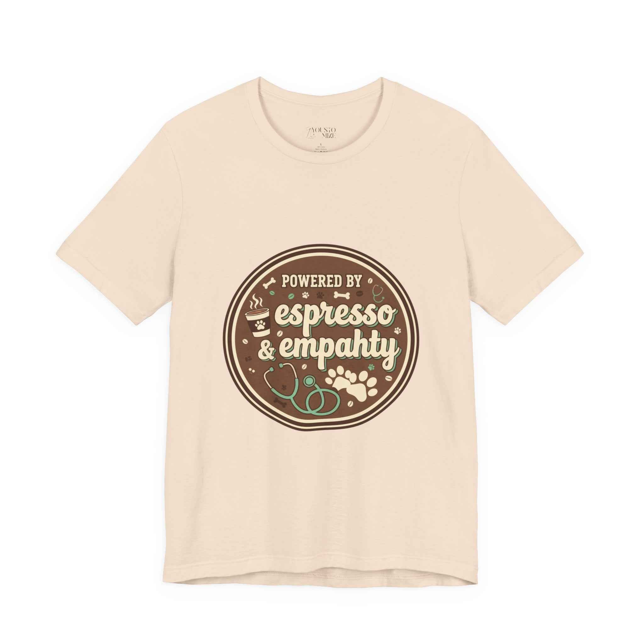 Empathy & Espresso Unisex T-Shirt for Veterinarians - Coffee Lover Vet Tee Gift