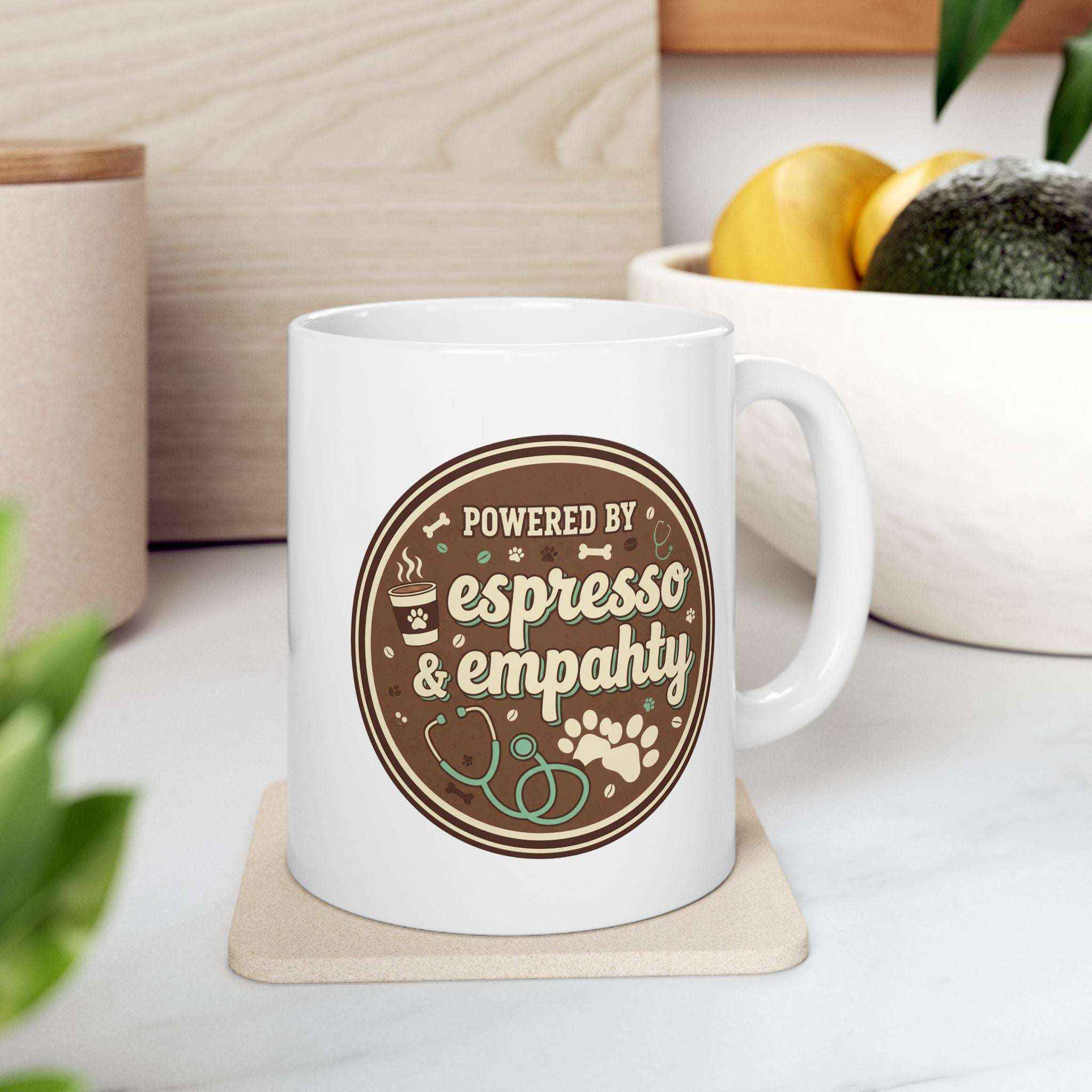 Expresso and Empathy Ceramic Mug - Veterinarian Coffee Lover and Empathy Gift