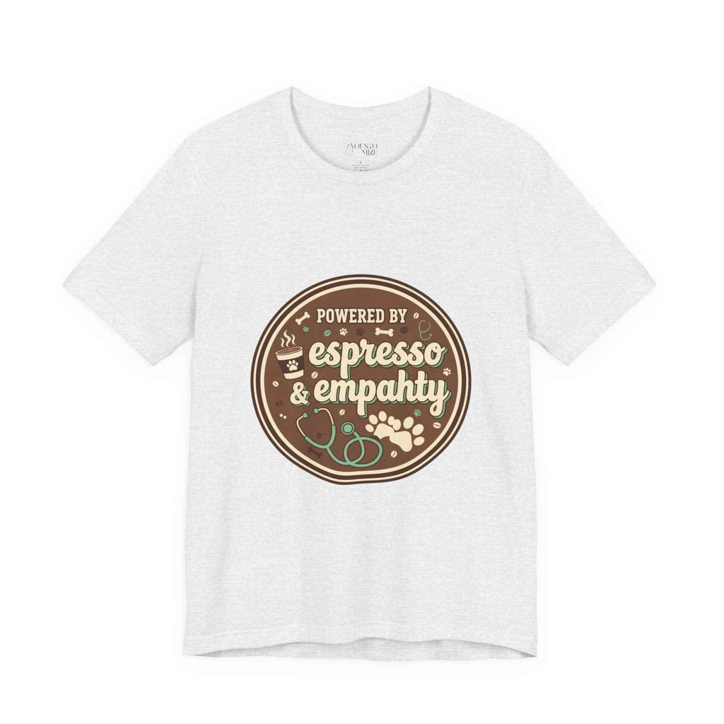 Empathy & Espresso Unisex T-Shirt for Veterinarians - Coffee Lover Vet Tee Gift