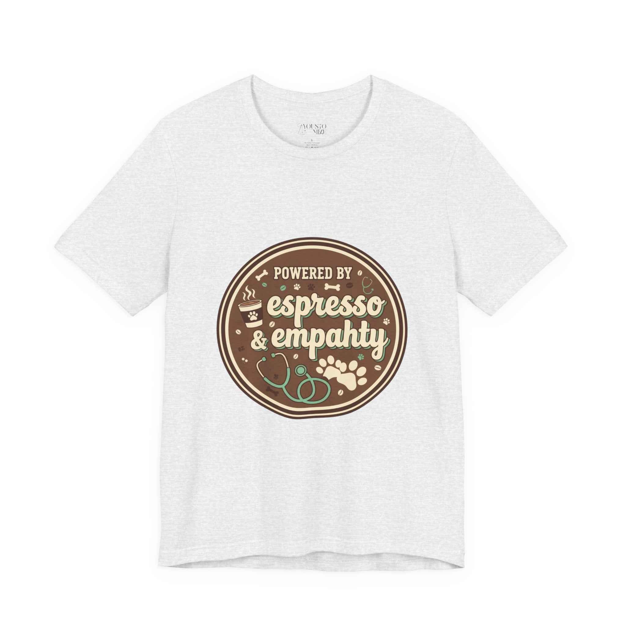 Empathy & Espresso Unisex T-Shirt for Veterinarians - Coffee Lover Vet Tee Gift