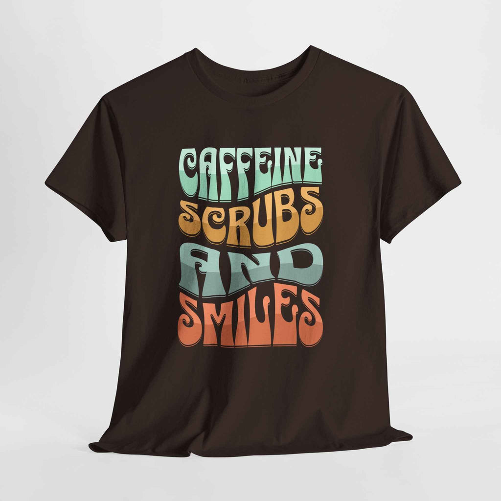 Caffeine Scrubs and Smiles Unisex Heavy Cotton Tee