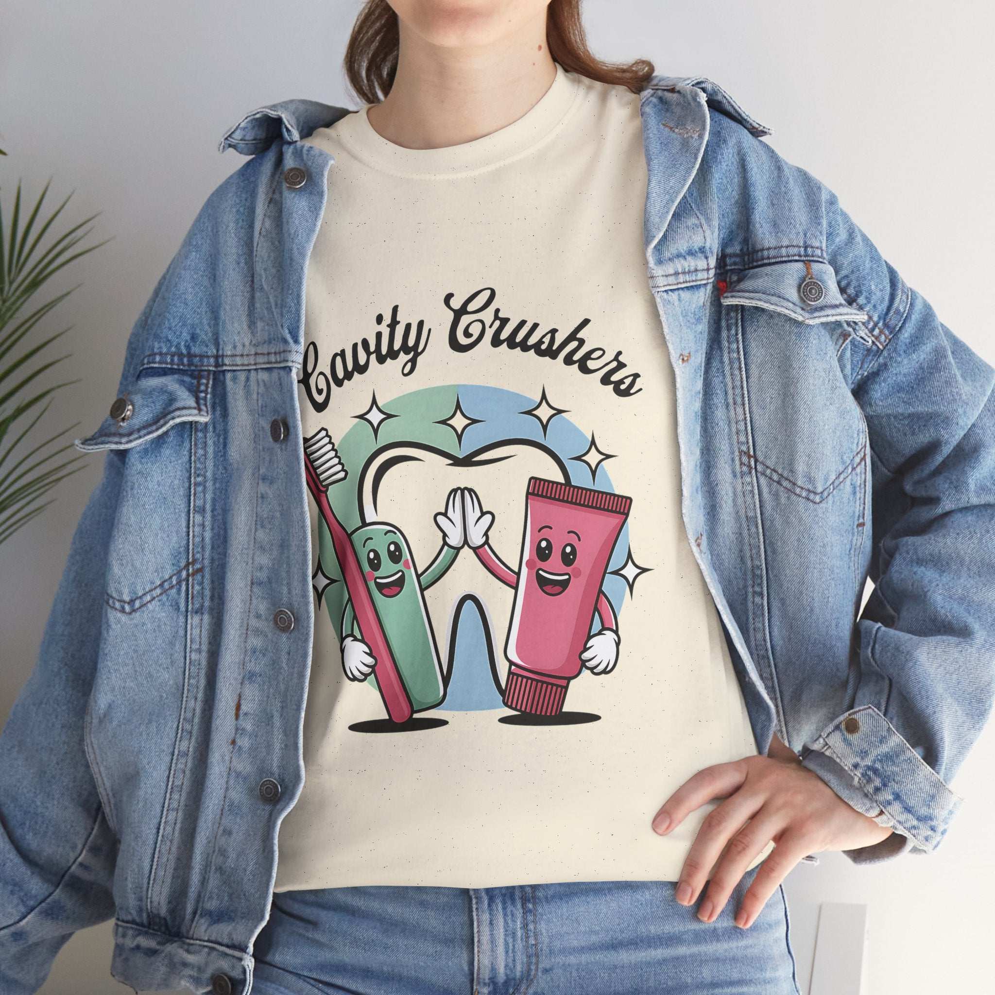Cavity Crushers Tee - Fun Unisex Cotton Shirt, Perfect for Kids, Dentist Visits, Gifts, Birthdays, and Smiles! - YOUSTOMIZE