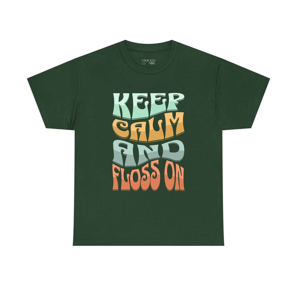 Funny Keep Calm and Floss Unisex T-Shirt - Dentist Tooth Care Shirt