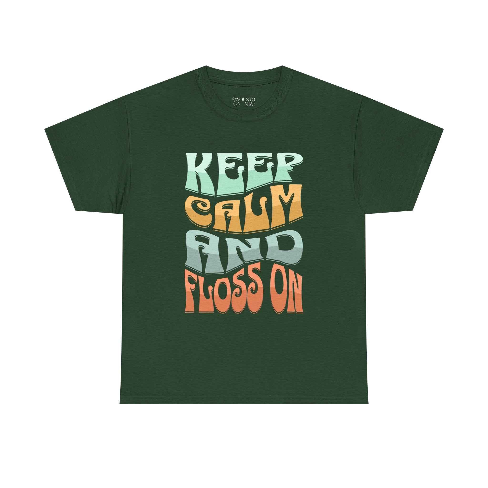 Funny Keep Calm and Floss Unisex T-Shirt - Dentist Tooth Care Shirt