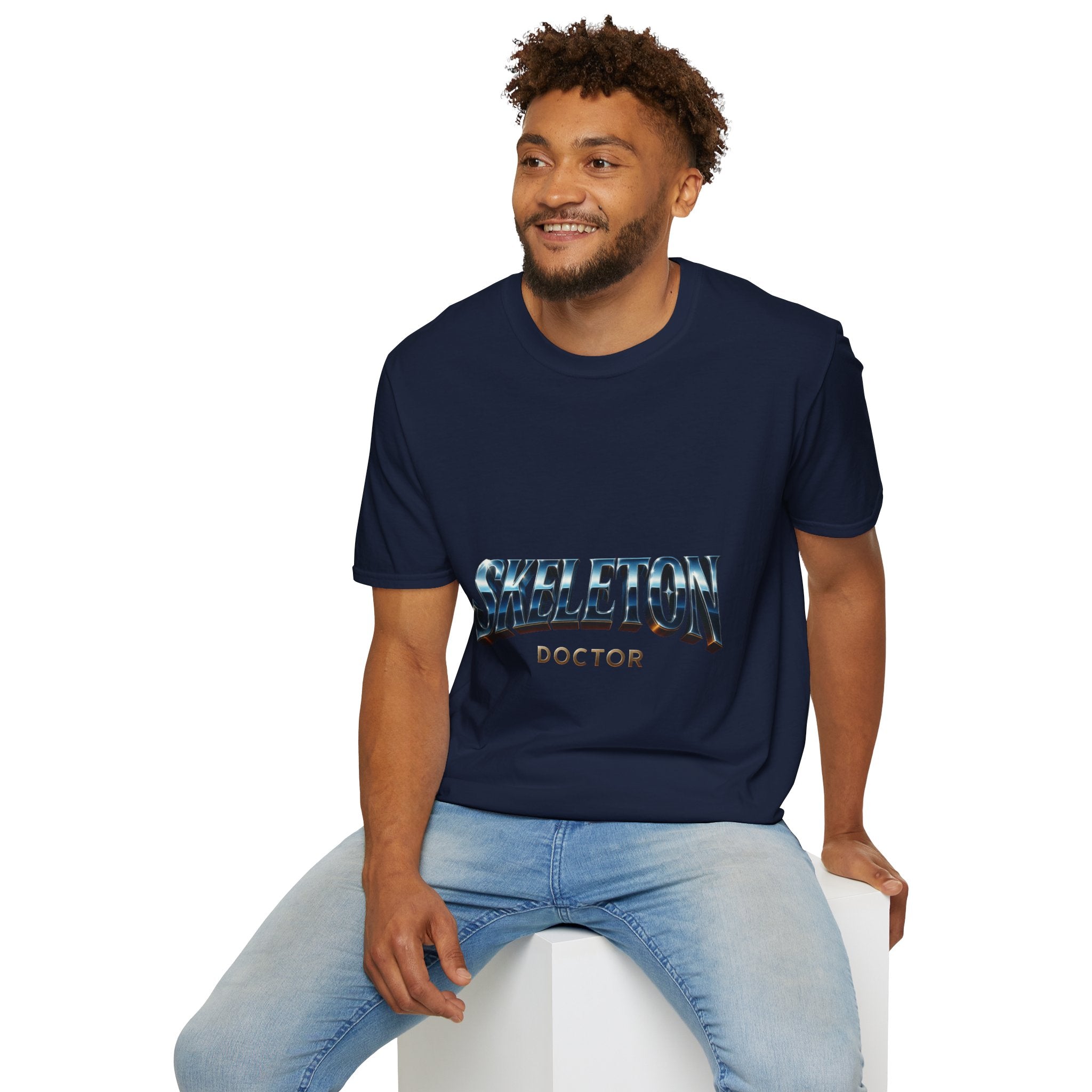 Skeleton Doctor Unisex Softstyle T-Shirt | Fun Halloween Tee, Cute Gift for Medical Professionals, Skeleton Graphic Shirt, Spooky Product vendor