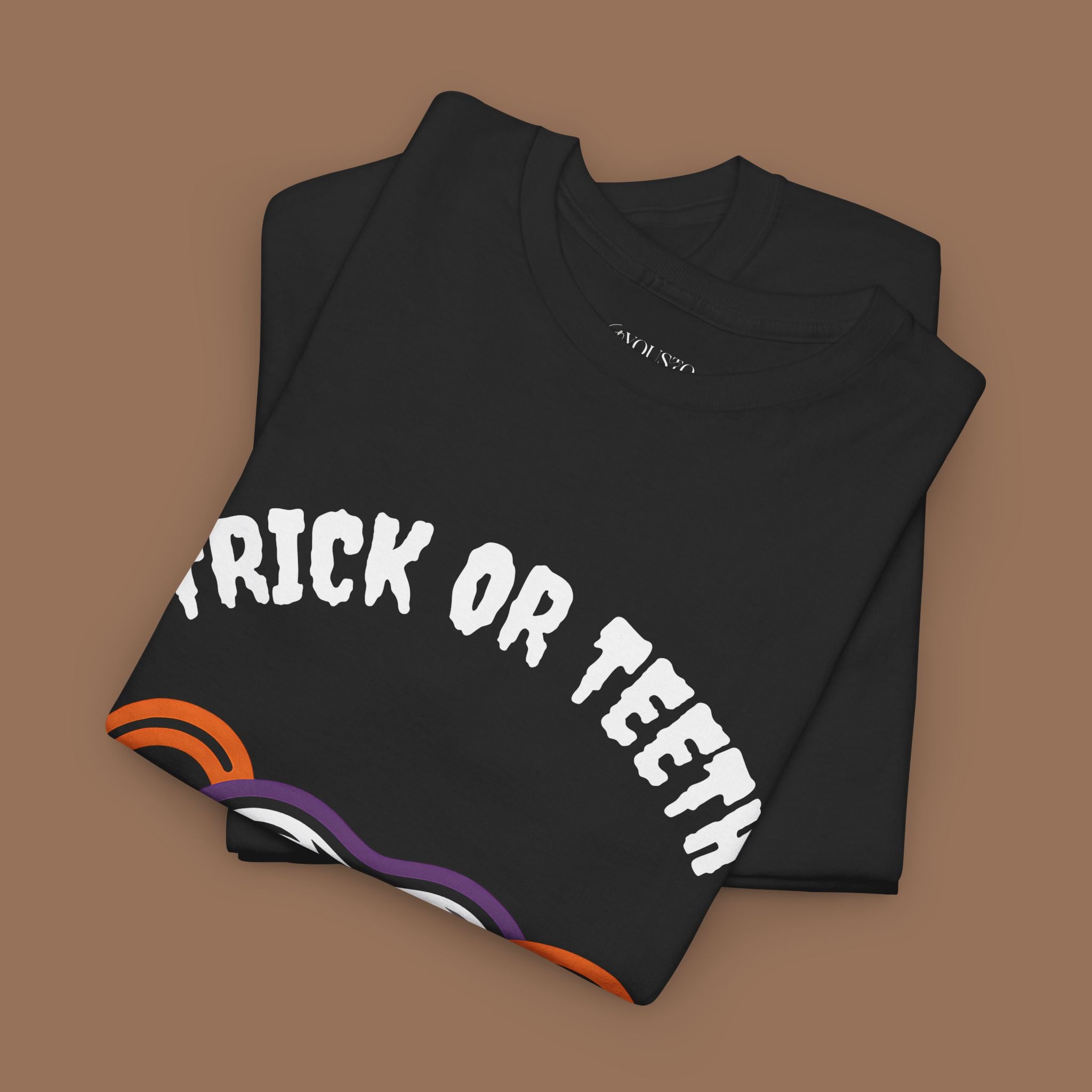 Trick or Teeth Halloween Tee, Fun Unisex T-Shirt, Cute Tooth Graphic Shirt, Perfect for Halloween Party, Kids and Adults - YOUSTOMIZE