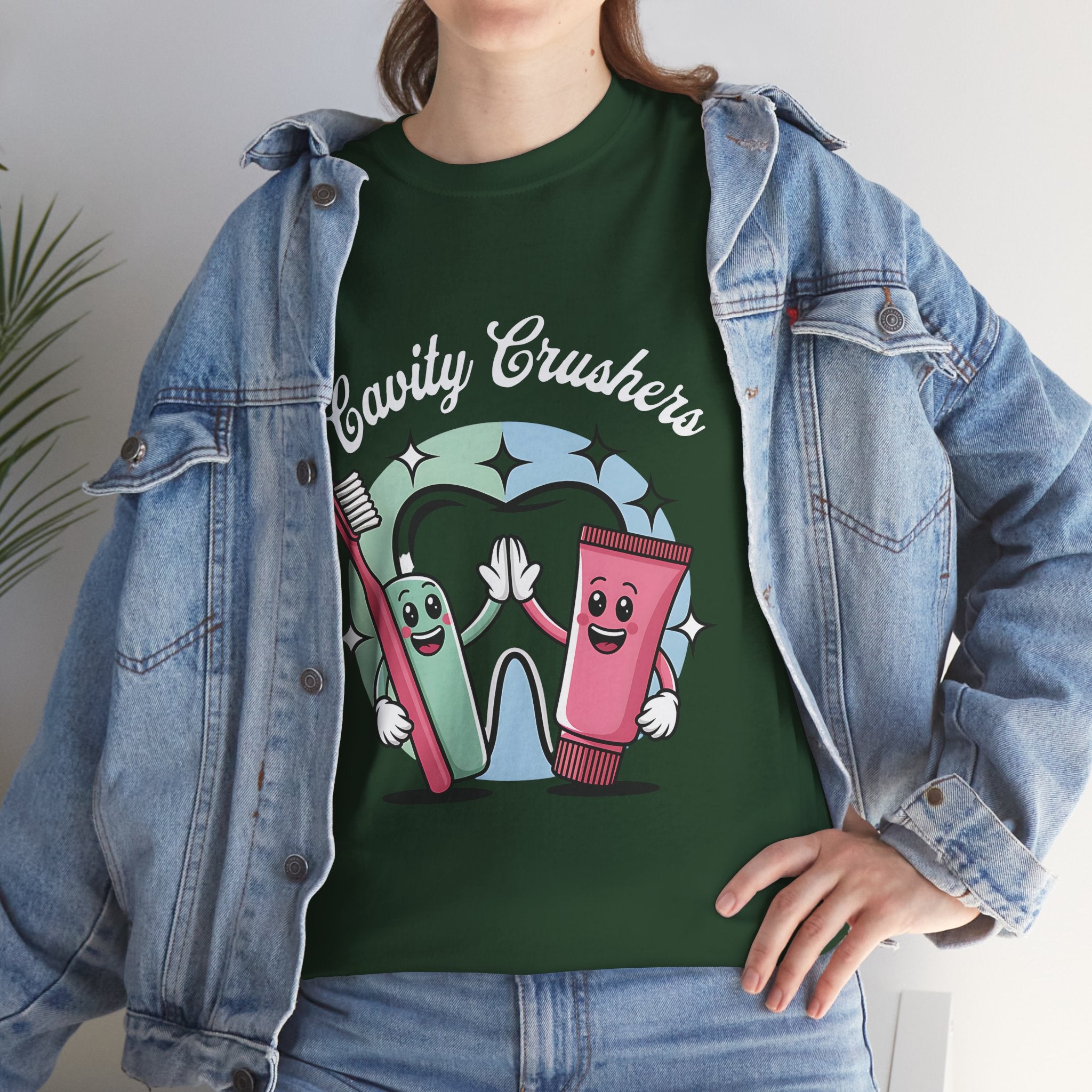 Cavity Crushers Tee - Fun Unisex Cotton Shirt, Perfect for Kids, Dentist Visits, Gifts, Birthdays, and Smiles! - YOUSTOMIZE