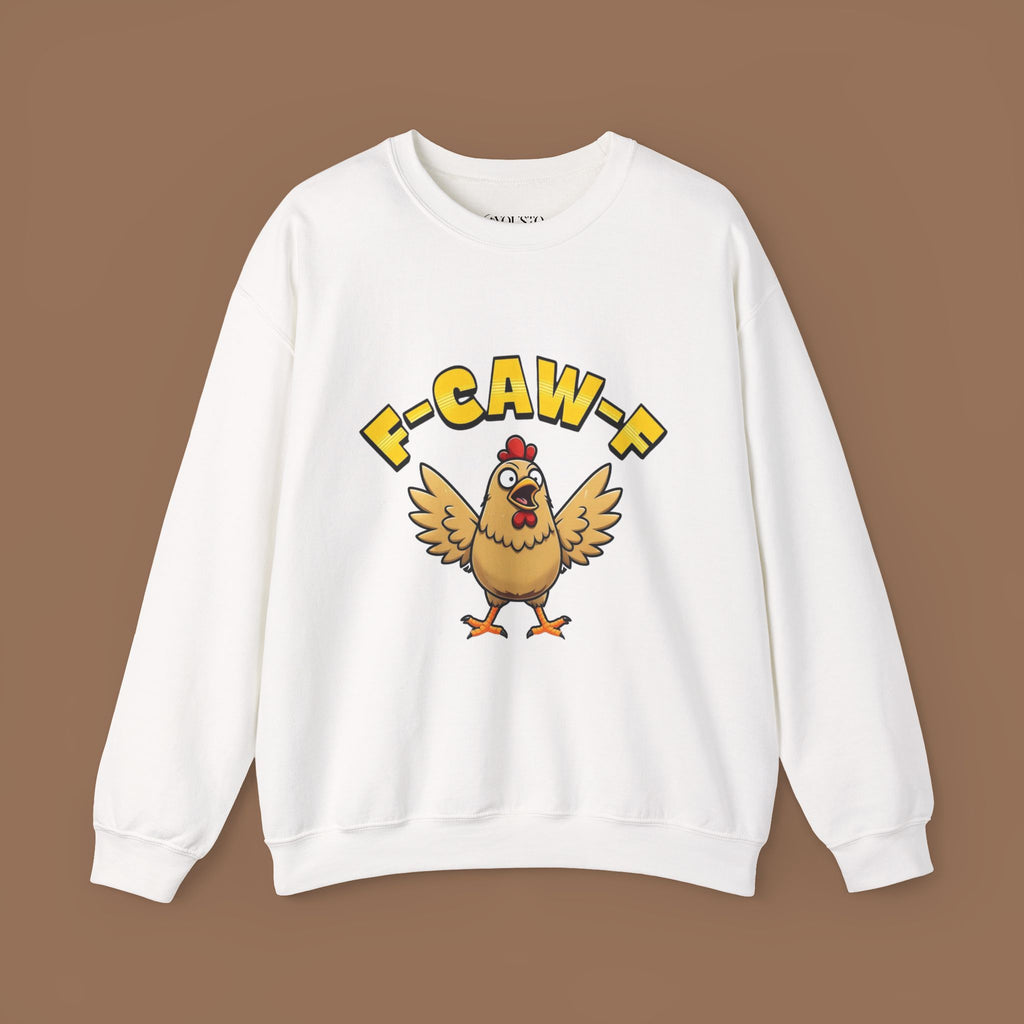 F-Caw-F Funny Chicken Sweatshirt, Unisex Crewneck, Gift for Chicken Lovers, Casual Wear, Cozy Outfit