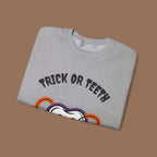 Halloween Sweatshirt with Trick or Teeth Design, Funny Fall Apparel, Unisex Cozy Wear, Perfect for Halloween Parties, Gift for Dental Lovers Product vendor