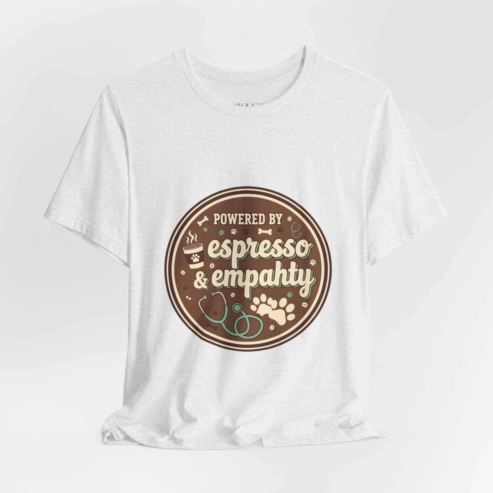 Empathy & Espresso Unisex T-Shirt for Veterinarians - Coffee Lover Vet Tee Gift