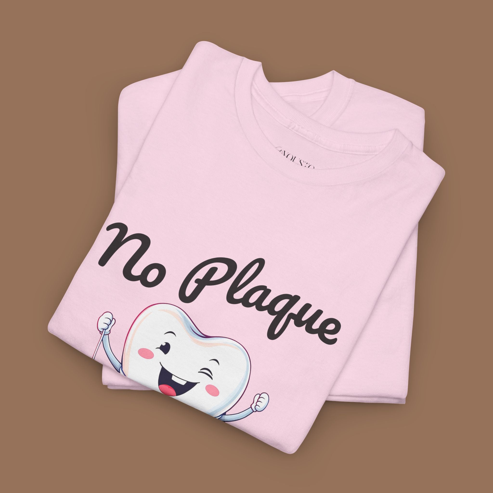 Cute Dental Humor Tee, Funny Tooth Shirt, No Plaque No Problem Tee, Gift for Dentists, Dental Hygiene Top - YOUSTOMIZE