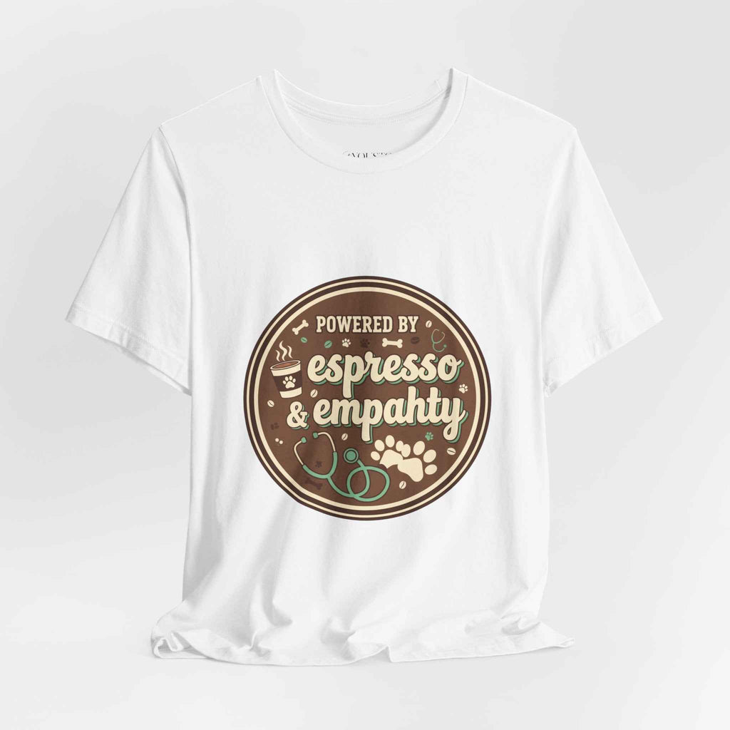 Empathy & Espresso Unisex T-Shirt for Veterinarians - Coffee Lover Vet Tee Gift