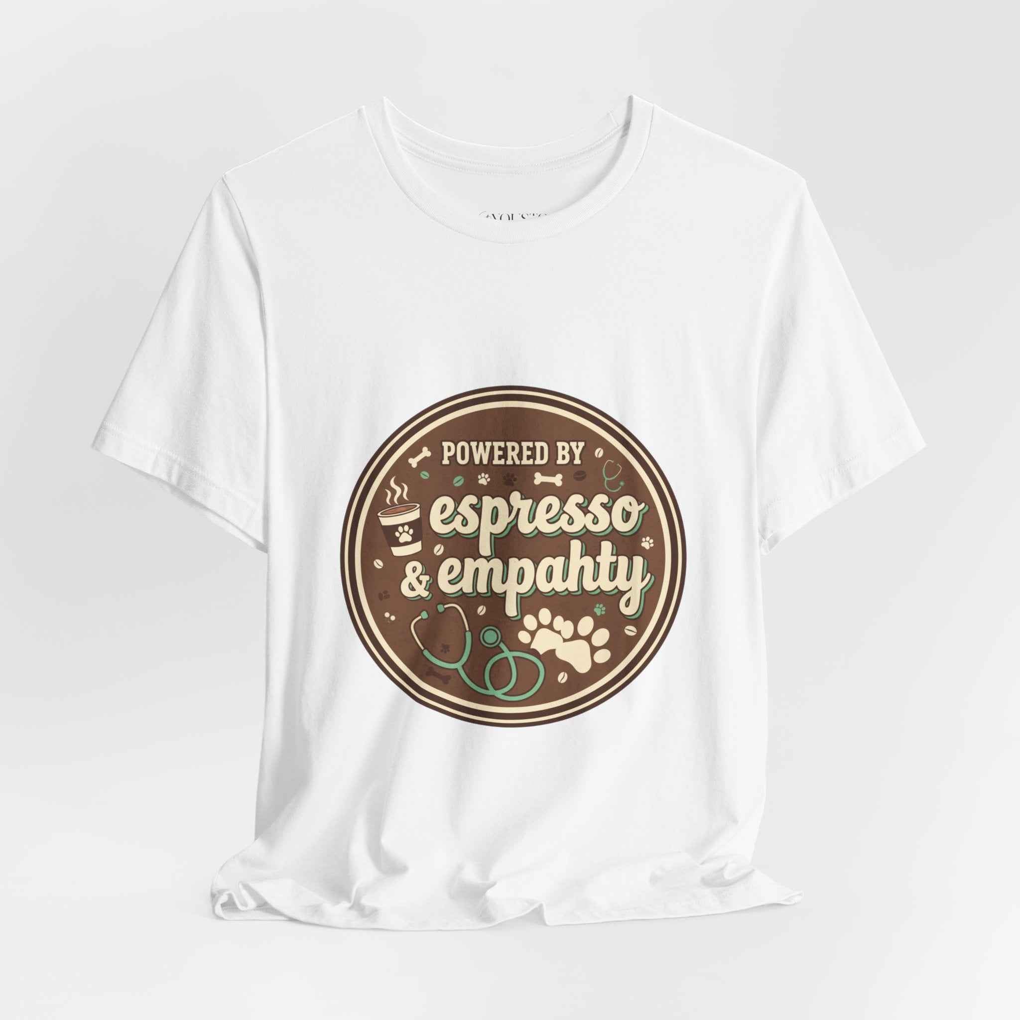 Empathy & Espresso Unisex T-Shirt for Veterinarians - Coffee Lover Vet Tee Gift