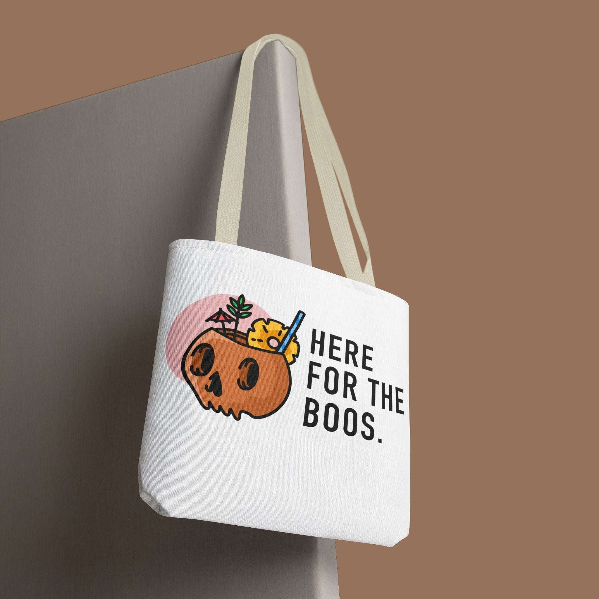Halloween Tote Bag, Here for the Boos, Spooky Shopping Bag, Trick or Treat Tote, Autumn Accessory - YOUSTOMIZE
