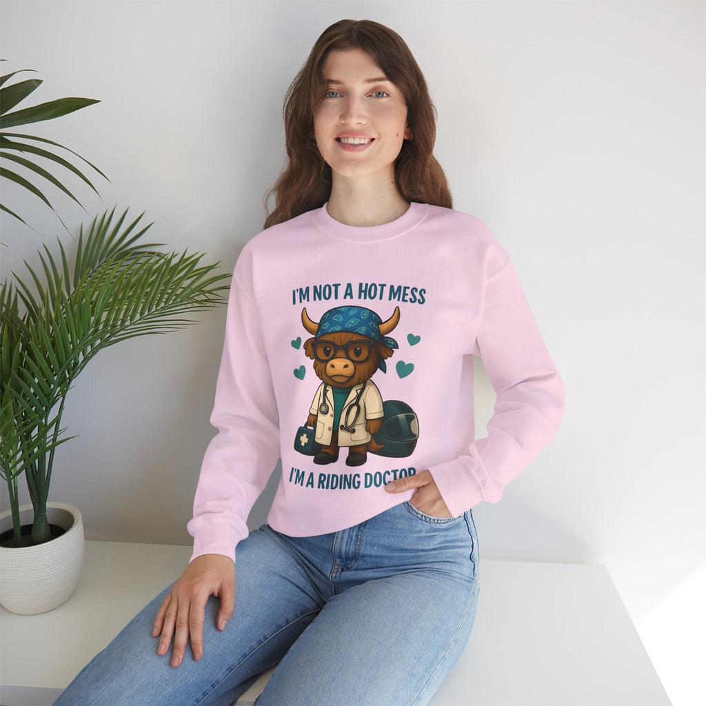 Funny Riding Doctor Sweatshirt, Unisex Crewneck, Gift for Vet Lovers, Animal Lover Apparel, Cozy Casual Wear Product vendor