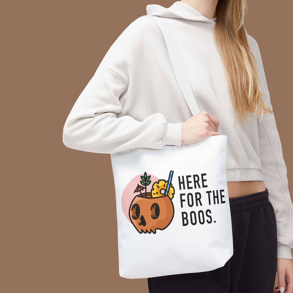 Halloween Tote Bag, Here for the Boos, Spooky Shopping Bag, Trick or Treat Tote, Autumn Accessory - YOUSTOMIZE