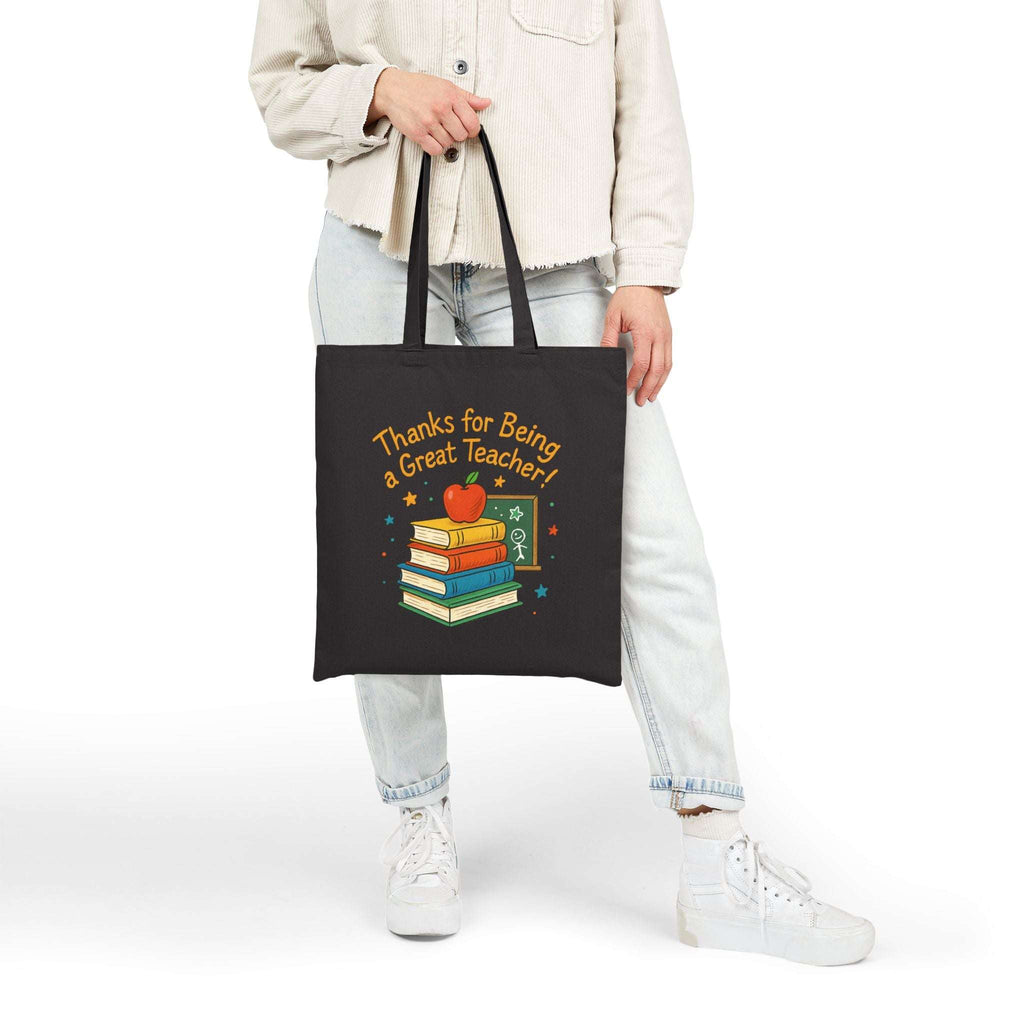 Cotton Canvas Tote Bag - Thanks for being a great teacher, Thanksgiving Day Gift - YOUSTOMIZE