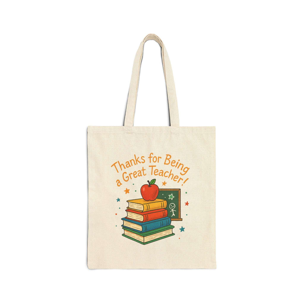 Cotton Canvas Tote Bag - Thanks for being a great teacher, Thanksgiving Day Gift - YOUSTOMIZE