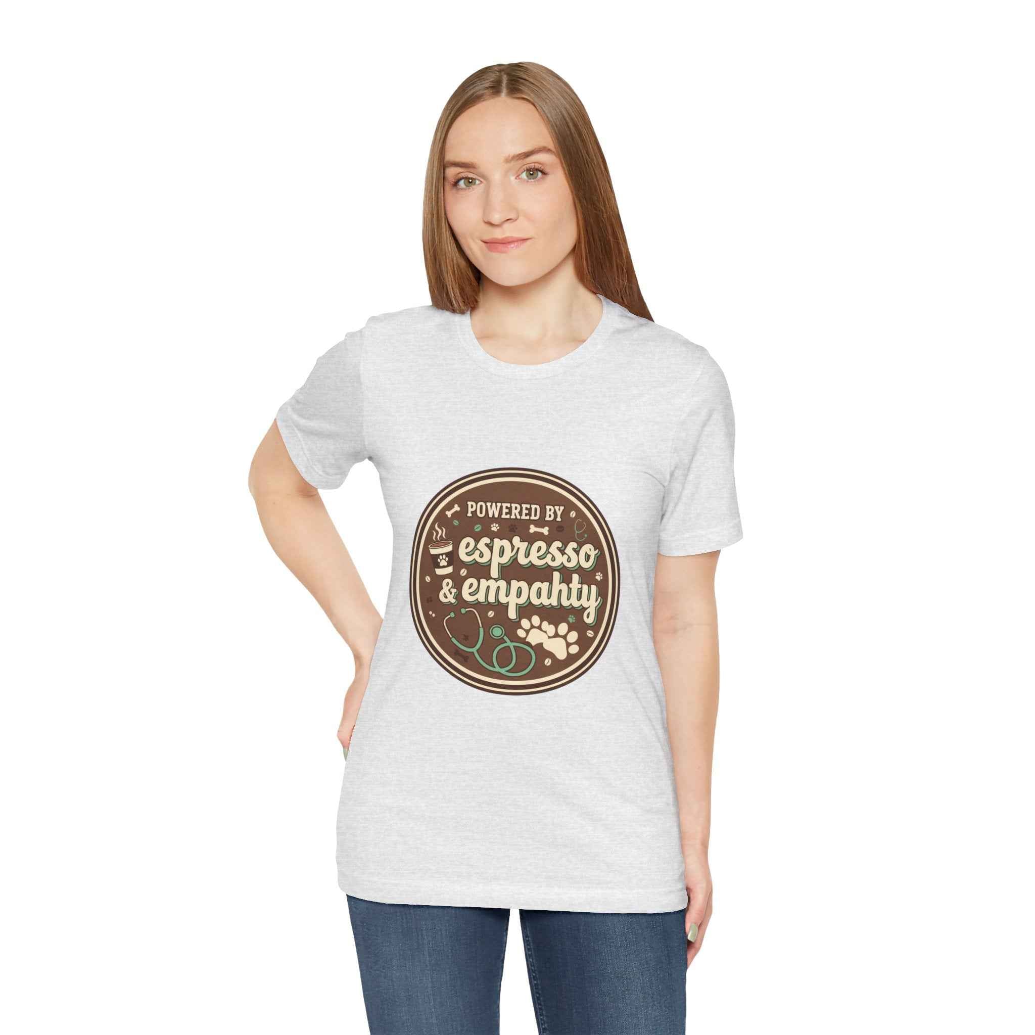 Empathy & Espresso Unisex T-Shirt for Veterinarians - Coffee Lover Vet Tee Gift