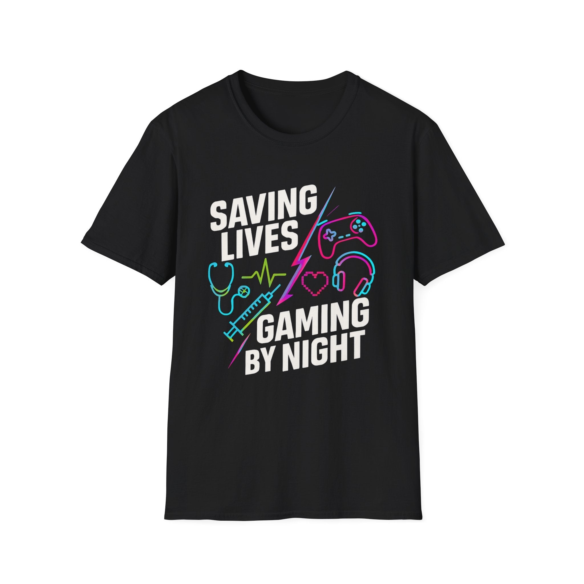 Gaming by Night Unisex T-Shirt | Perfect for Gamers, Medical Professionals, Casual Wear, Gift, Birthday Product vendor