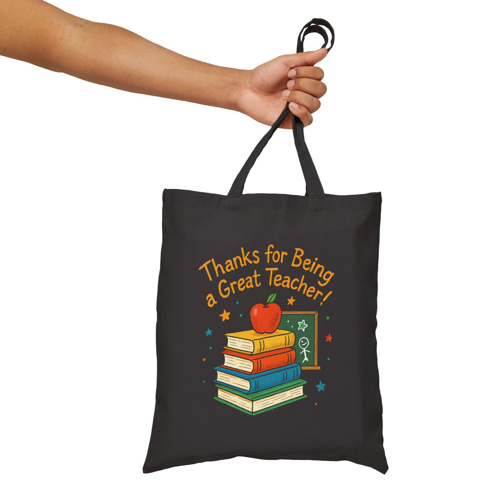Cotton Canvas Tote Bag - Thanks for being a great teacher, Thanksgiving Day Gift - YOUSTOMIZE